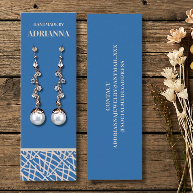 Modern Blue Earring Display  Business Card (Creator Uploaded)