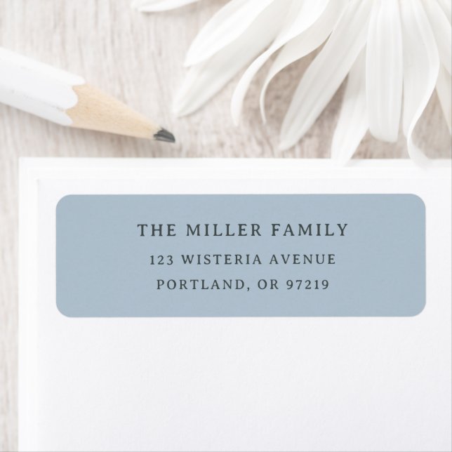 Modern Blue Elegant Family Name Return Address (Insitu)