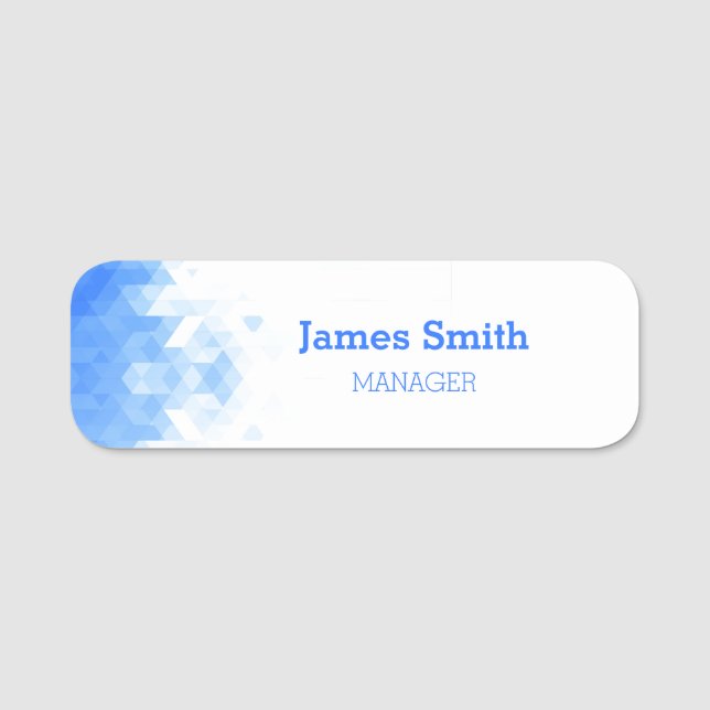 Modern Blue Employee ID Name Tag (Front)