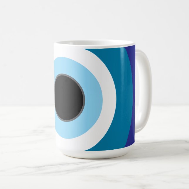 Modern Blue Evil Eye Mug (Front Right)