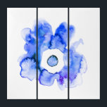 Modern blue flower pop art<br><div class="desc">Blue pop art. Modern blue floral loose watercolor flower. Blue and white theme. Colourful abstract modern design.</div>