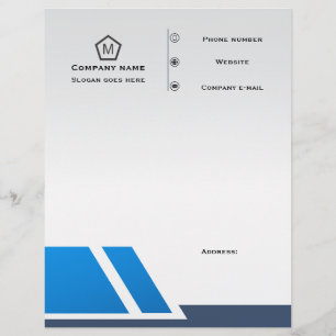 Modern Blue Geometric Business Letterhead