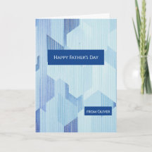 Modern Blue Geometric  Happy Father's Day Card