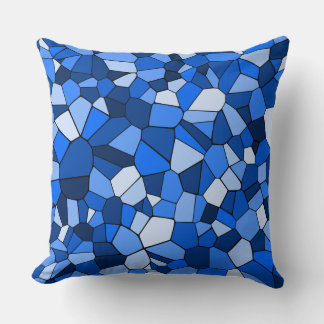 Modern Blue Geometric Mosaic Cushion