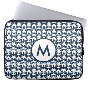Modern Blue Geometric Star Personalised Laptop Sleeve