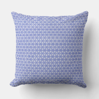 Modern Blue Geometric Triangle Pattern Minimalist Cushion