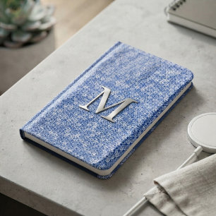 Modern Blue Geometric Triangle Pattern Minimalist Notebook