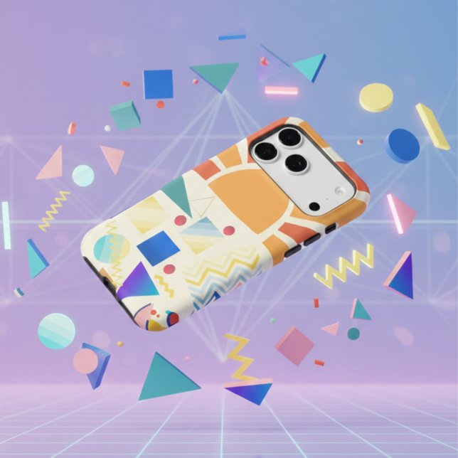 Modern blue geometry pattern Vintage red sunset (Creator Uploaded)