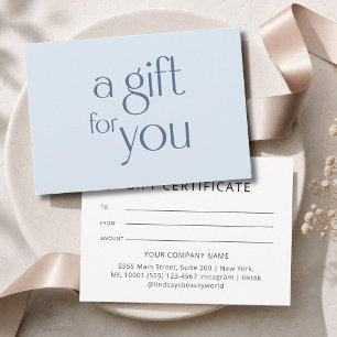 Modern Blue Gift Certficate