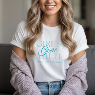 Modern Blue Girls Gone Mild Spa Bachelorette T-Shirt
