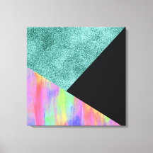 Modern Blue-Glitter With Pastel Geometric Style 
