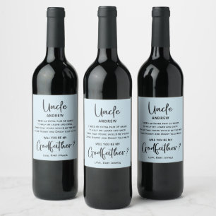 Modern Blue Godfather Proposal Wine Label