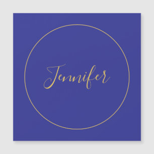 Modern Blue & Gold Color Calligraphy Plain Unique