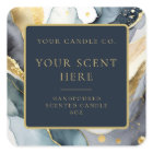 Modern Blue Gold Elegant Watercolor Candle Label