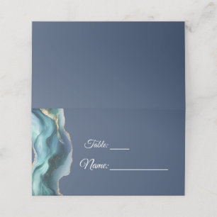 Modern Blue & Gold Graduation Table Place Card