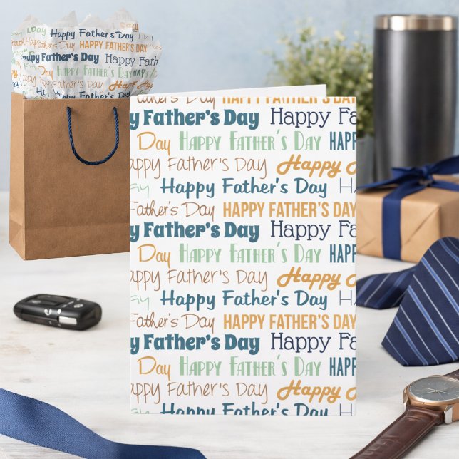 Modern Blue Gold Green Typography Father’s Day Card (Creator Uploaded)