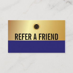 Modern Blue&Gold Lawyer Business Referral Card