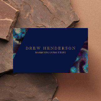 | Modern Blue Gold Neon Professional Business Card