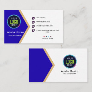 Modern Blue Gold Professional Business Card