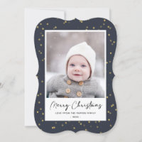 Modern Blue Gold Star Bokeh Overlay Minimalist 