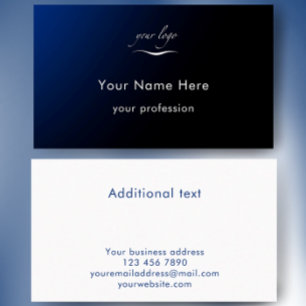 Modern Blue Gradient Add Logo Custom Professional Business Card