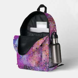 Modern Blue gradient cosmos space galaxy girls Printed Backpack