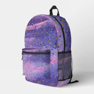 Modern Blue gradient cosmos space galaxy girls Printed Backpack