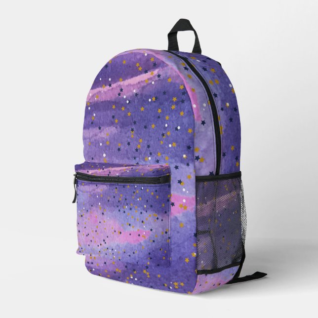 Modern Blue gradient cosmos space galaxy girls Printed Backpack (Back Corner Right)