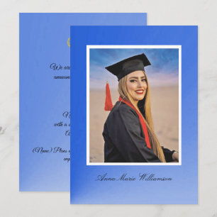 Modern Blue Gradient Graduation Announcement