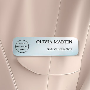 Modern Blue Gradient Magnetic Name Badge Custom