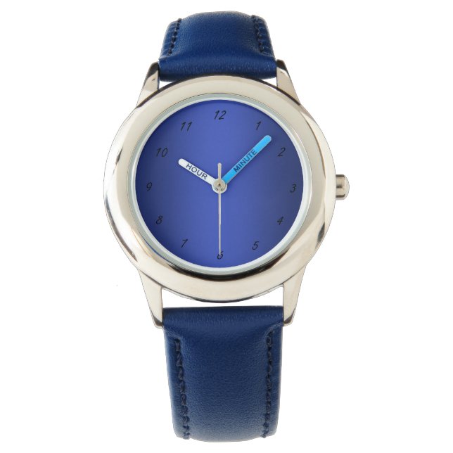 Modern blue gradient Watercolor galaxy  Watch (Front)