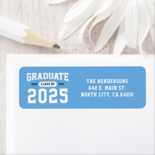 Modern Blue Graduation Return Address Label