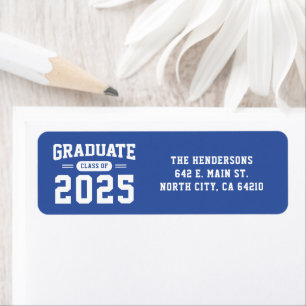 Modern Blue Graduation Return Address Label