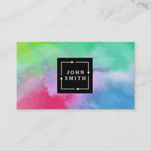 Modern Blue Graffiti Cool Abstract Art Business Card