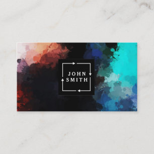 Modern Blue Graffiti Cool Abstract Art Business Card