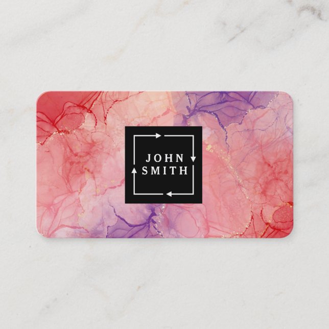 Modern Blue Graffiti Cool Abstract Art Business Card (Front)