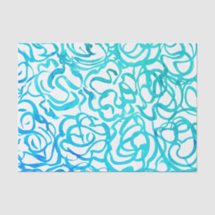Modern Blue Green Abstract Watercolor Design  Tissue Paper