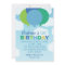 Modern Blue Green Balloons First Birthday
