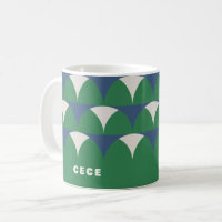 Modern blue green geometric retro personalised cof
