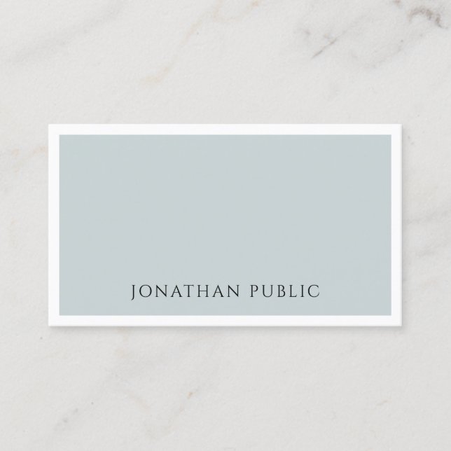 Modern Blue Green Minimalistic Elegant Simple Cool Business Card (Front)
