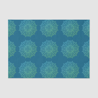 Modern Blue Green Ombre Mandala Boho Decoupage Tissue Paper