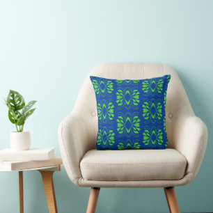 Modern Blue Green Scandinavian Design Cushion