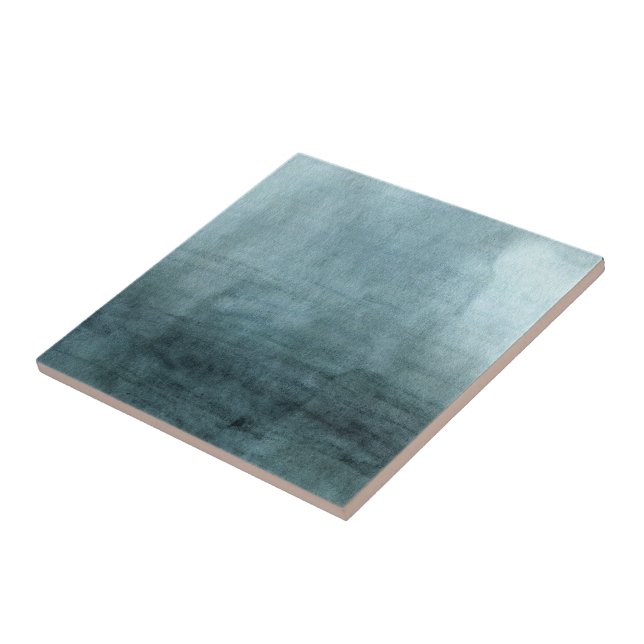 Modern Blue Green Watercolor Abstract Minimal Tile (Side)