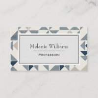 Modern Blue Grey Geometric Mosaic Pattern