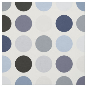 modern blue grey polka dots pattern monogram fabric