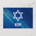 Modern Blue Grunge Bar Mitzvah RSVP<br><div class="desc">Modern navy blue grunge Bar Mitzvah RSVP response card.</div>