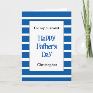 Modern Blue Happy Father's Day Husband Card