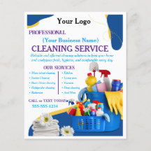 Modern Blue Home Cleaning Service Editable