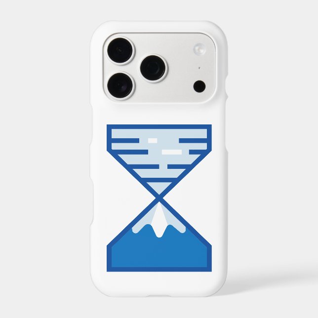 Modern Blue Hourglass Mountain Nature (Back)