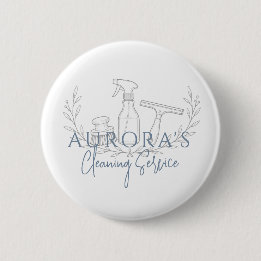 Modern Blue House Cleaning And Maid Service 6 Cm Round Badge